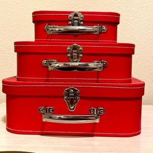 Vintage suitcase storage cases.